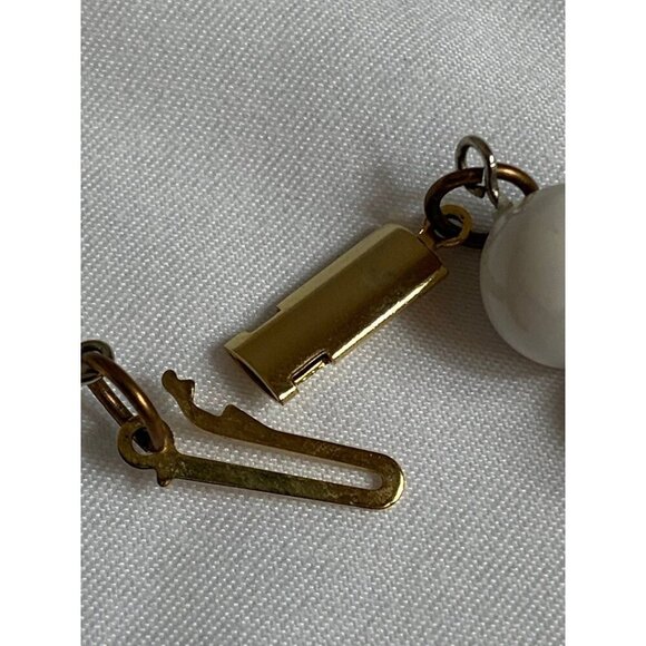 Vintage Red Cream Enameled Medallion Necklace 23 Inch - Picture 8 of 11